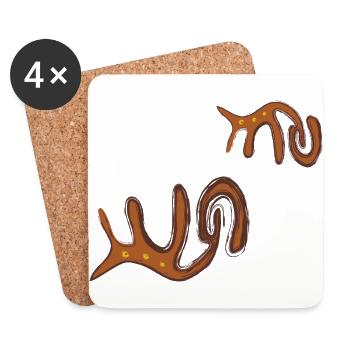 cave painting - Coasters (set of 4) - white - Front