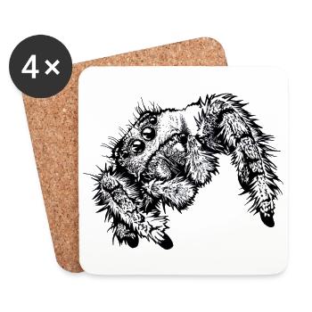 Springspinne - Untersetzer (4er-Set) - Weiß - Vorne