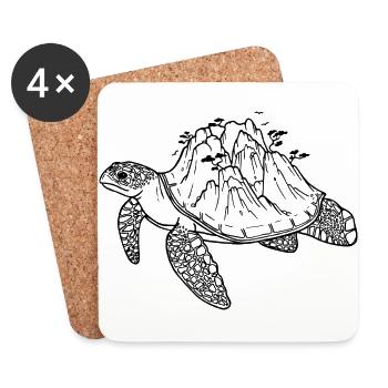 TURTLE ISLAND - Untersetzer (4er-Set) - Weiß - Vorne