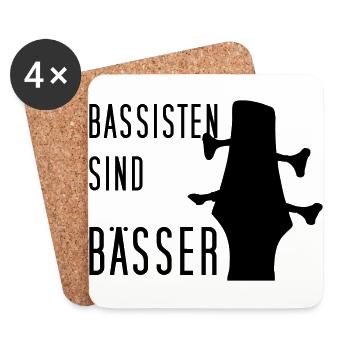 Bassisten sind bässer! - Ibanez E-Bass - Untersetzer (4er-Set) - Weiß - Vorne