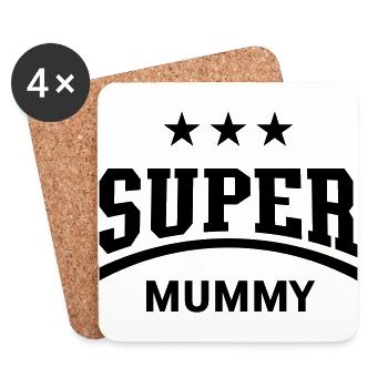 Super Mummy - Untersetzer (4er-Set) - Weiß - Vorne