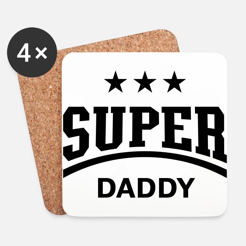 Super Dad - Dessous de verre (lot de 4) - blanc
