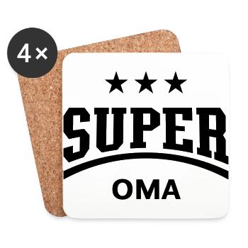 Super Oma - Untersetzer (4er-Set) - Weiß - Vorne