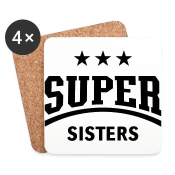 Super Sisters - Coasters (set of 4) - white - Front
