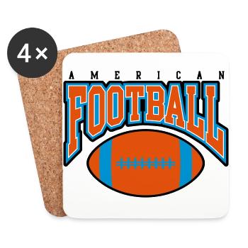american football - rugby - Dessous de verre (lot de 4) - blanc - Devant