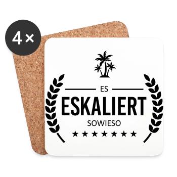 ES ESCALATED - Badge - Dessous de verre (lot de 4) - blanc - Devant