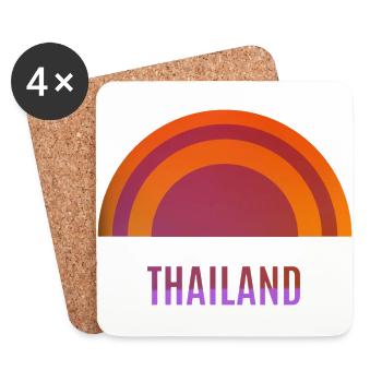 Plage de soleil en Thaïlande - Dessous de verre (lot de 4) - blanc - Devant