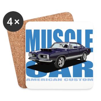 MuscleCar - Coasters (set of 4) - white - Front