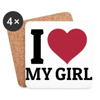 I love my Girl - Coasters (set of 4) - white - Front
