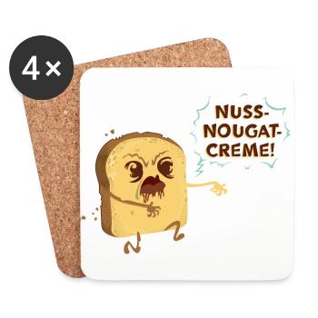 Zombie Toast: Nuss-Nougat-Creme - Untersetzer (4er-Set) - Weiß - Vorne