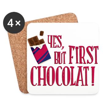 yes_but_first_chocolat_06201603 - Untersetzer (4er-Set) - Weiß - Vorne