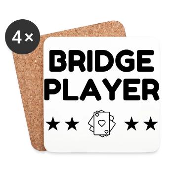Bridge Card game Kartenspiel Jeu de cartes - Coasters (set of 4) - white - Front