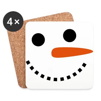 Schneemann - Untersetzer (4er-Set) - Weiß - Vorne