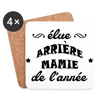Grandma Oma Großmütter Mamy Mamie Grand-Mère - Coasters (set of 4) - white - Front