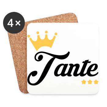 Onkel / Tante / Vetter / Cousin / Kusine - Untersetzer (4er-Set) - Weiß - Vorne
