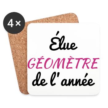 Surveyor / Vermesser / Géomètre / Topographer - Coasters (set of 4) - white - Front