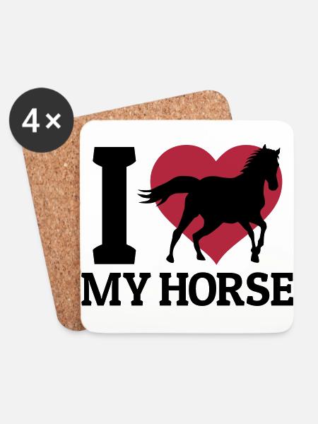 I love my horse - Coasters (set of 4) - white