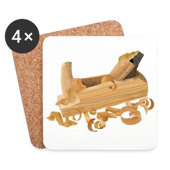 Hobel - Planer - Untersetzer (4er-Set) - Weiß - Vorne