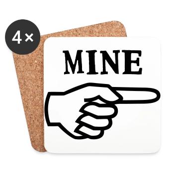 Mein - Hand Finger - Coasters (set of 4) - white - Front