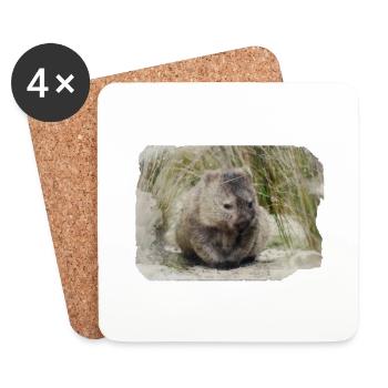 WOMBAT - Australia - Coasters (set of 4) - white - Front