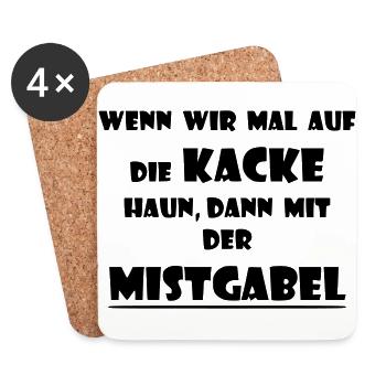 Pferde Spruch Stall reiten - Untersetzer (4er-Set) - Weiß - Vorne
