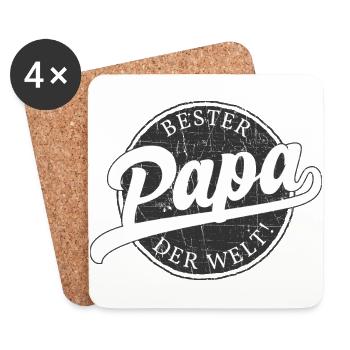 Bester Papa der Welt! - Untersetzer (4er-Set) - Weiß - Vorne