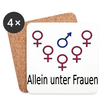 Allein unter Frauen - Untersetzer (4er-Set) - Weiß - Vorne