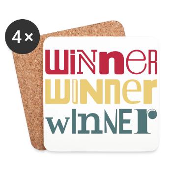 Winner Winner Sports Master Team Champion - Coasters (set of 4) - white - Front