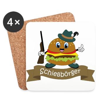 Motif du festival de tir Schießbörger - Dessous de verre (lot de 4) - blanc - Devant