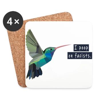 I poop on fascists - Untersetzer (4er-Set) - Weiß - Vorne