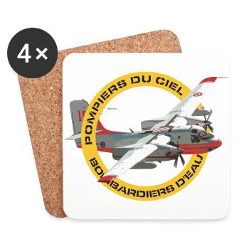 Tracker bombardier d'eau - Dessous de verre (lot de 4) - blanc - Devant