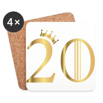 20 ans - Dessous de verre (lot de 4) - blanc - Devant