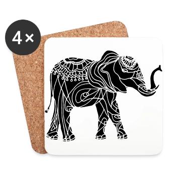 Elefant - Untersetzer (4er-Set) - Weiß - Vorne