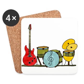 Musical instruments - Coasters (set of 4) - white - Front