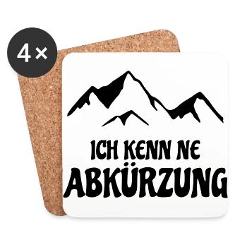 ich kenn ne Abkürzung Berge - Untersetzer (4er-Set) - Weiß - Vorne