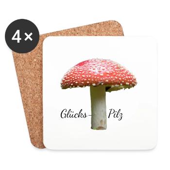 chanceux - Dessous de verre (lot de 4) - blanc - Devant