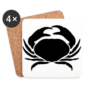 Signe du zodiaque Cancer - Dessous de verre (lot de 4) - blanc - Devant