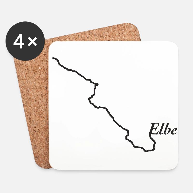 Elbe - Untersetzer (4er-Set) - Weiß