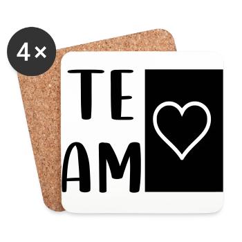 team with heart - Coasters (set of 4) - white - Front