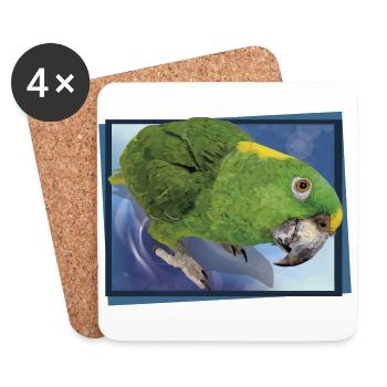 The yellow-naped parrot - Coasters (set of 4) - white - Front