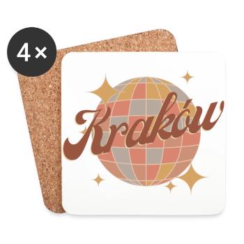 Kraków Krakow Krakow Poland Retro Vintage Design - Coasters (set of 4) - white - Front