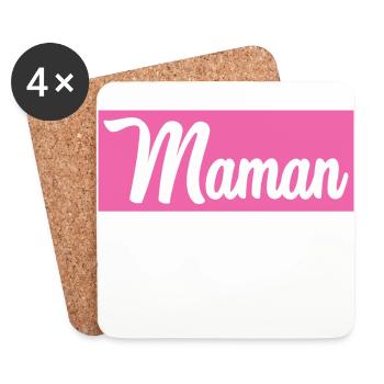 BONNE FÊTE MAMAN. MAMAN - Dessous de verre (lot de 4) - blanc - Devant
