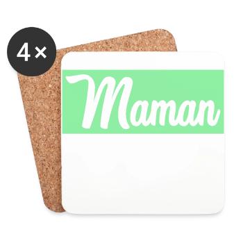 MAMAN. FÊTE DES MÈRES - Dessous de verre (lot de 4) - blanc - Devant