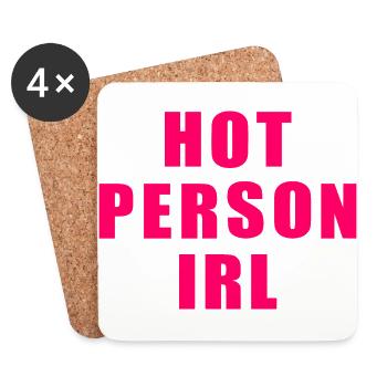 Hot person irl - Coasters (set of 4) - white - Front