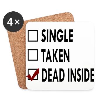 SINGLE noir blanc DEAD - Dessous de verre (lot de 4) - blanc - Devant