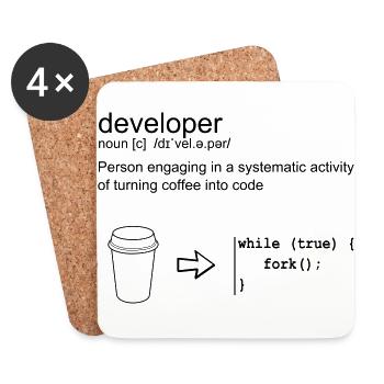 Developer & coffee - Dessous de verre (lot de 4) - blanc - Devant