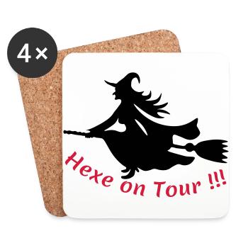 Hexe-on-Tour - Untersetzer (4er-Set) - Weiß - Vorne