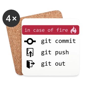 in case of fire - git out - Untersetzer (4er-Set) - Weiß - Vorne