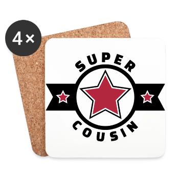 super cousin (v.4) - Dessous de verre (lot de 4) - blanc - Devant