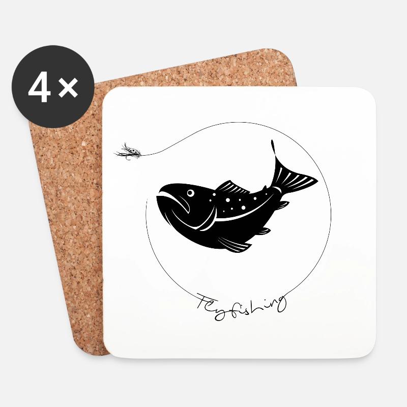 troutfly - Untersetzer (4er-Set) - Weiß